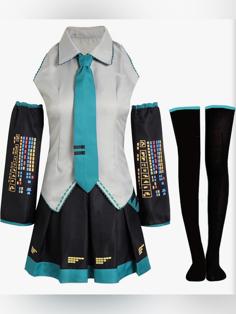 Hatsune Miku Anime Women’s Cosplay Costume - 8 Pieces